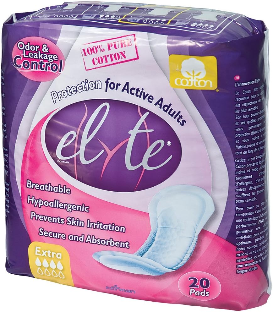 Elyte Light Cotton Incontinence Pads - Xtra - 20 Count Pack of 1