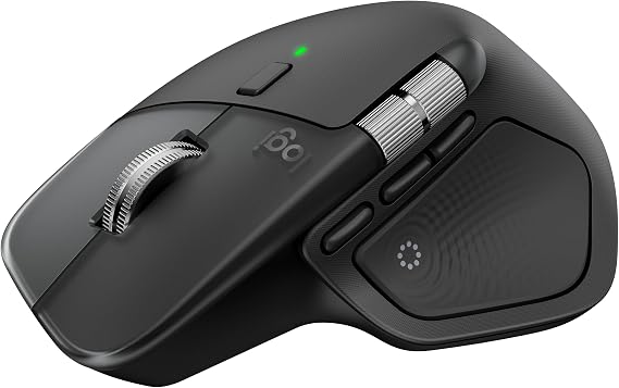 Logitech MX Master 4, ergonomik kablosuz fare, gelişmiş, güçlü, dokunma geri bildirimi, ultra hızlı kaydırma, USB-C üzerinden şarj, Bluetooth, Windows, MacOS – Grafit
