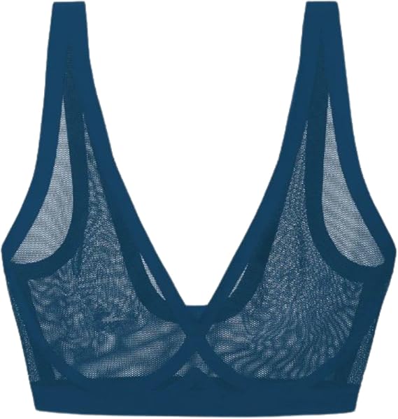 EBY Blue X-Large Wire-Free Mesh Bralette