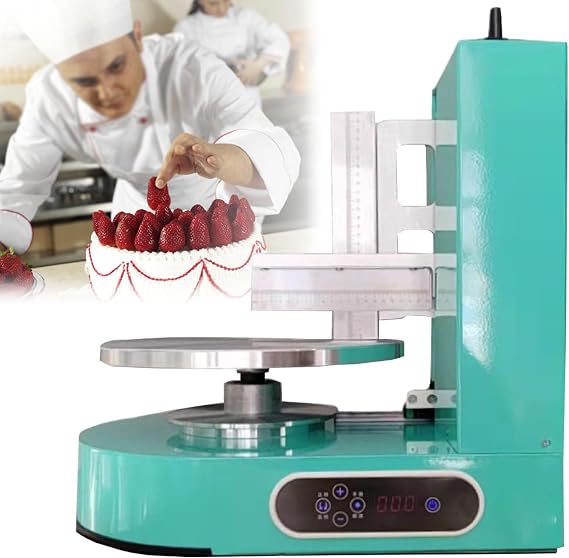 Automatic Decorating Cake Coating Smoothing Scraping Machine, 4-12Inch Round Cream Spreading Filling Machine (Green)