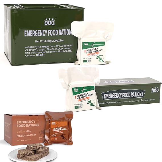 24 Days Emergency Food Ration Bars, 20 Year Shelf Life, Emergency Meals Survival Foods Bars, Emergency Supplies for Disaster Preparedness