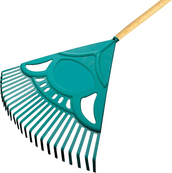 Raco Expert 53726 Ahşap Saplı Plastik Çim Ve Yaprak Toplama Tırmığı 60 Cm