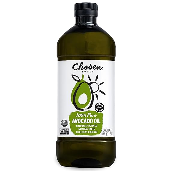 Chosen Foods Avocado Oil, 1.75 Liter - All Purpose Cooking Oil made from 100% Pure Avocados - Non-GMO, Gluten-Free, Keto Friendly, Glyphosate Free - 59.7 Fl Oz (Pack Of 1)