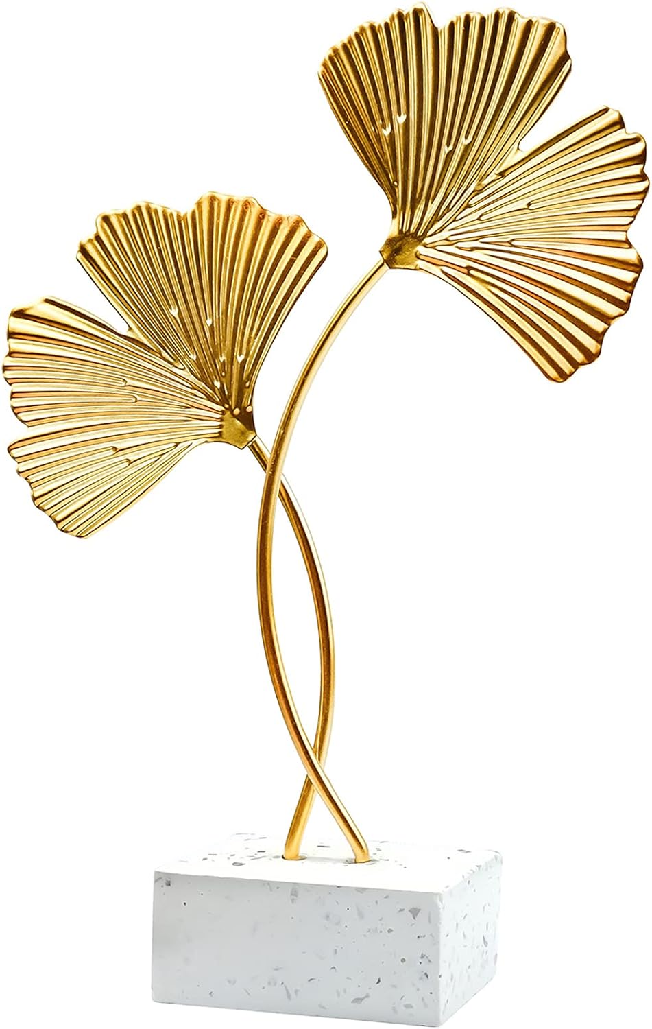 Ginkgo Leaf Ornaments, Gold Ginkgo Leaf Desktop Decoration Sculpture, Modern Creative Home Décor Accents Statue for Office, Bedroom, Bookshelf, Show Pieces for Home Decor