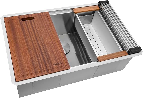 Ruvati 28-in Stainless Steel Undermount Workstation Kitchen Sink - RVH8309