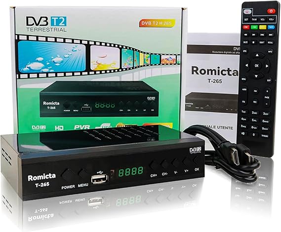 Romicta DVB-T2 Receiver & Kabel-Receiver DVB-C – H.265 HEVC FTA Full HD 1080P PVR USB HDMI Timeshift SCART Digitaler Terrestrischer TV-Tuner Keine Unterstützung für Freenet TV und Satelliten