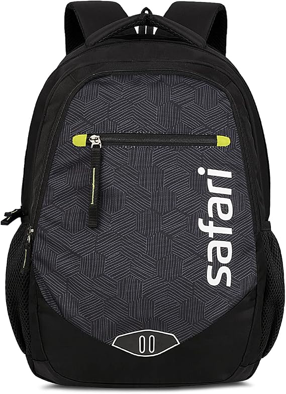Safari Tribe Large Laptop Backpack with 3 Compartments, Water Resistant Fabric, Black, L, Classic