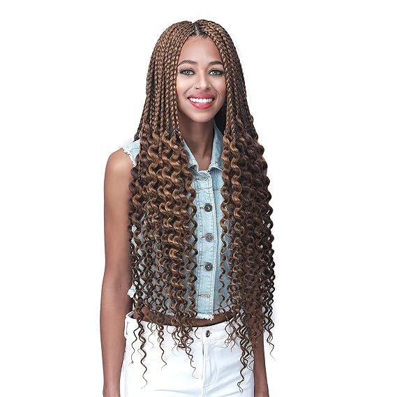 Bobbi Boss Crochet Braids African Roots Braid Collection 3X Box Braid Loose Curly Tips 28" (1-pack, M4/27)