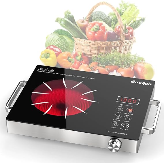 Single Burner Electric Cooktop Countertop Burner 110V 1800W