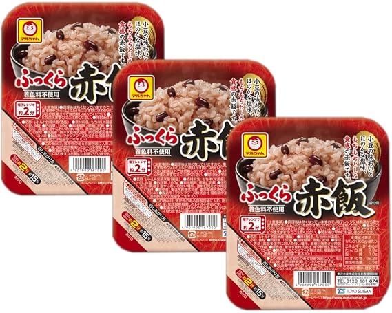 Maruchan "Plump Sekihan" Rice with Red Beans 5.6oz 3 pieces Japanese Instant Cooked Rice With MAIKO sticker Pio big bazar
