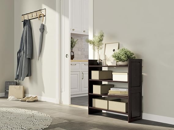 John Louis Home Solid Wood 2 Tier Storage Rack (Espresso)