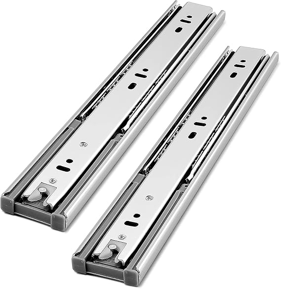 Gobrico 12 inch Drawer Slides 1 Pair,Soft Close Drawer Slides 3 Fold, Cabinet Drawer Slides Full Extension Drawer Slides, Heavy Duty Slide Rails, Side Mount Ball Bearing Tracks Guide Drawer Glides