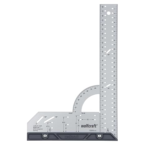 wolfcraft Universal Angle & Try Square I 5205000 I For measuring, marking, drawing and guided cutting
