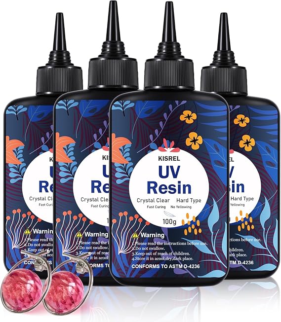 KISREL UV Resin 400g, Hard Type UV Resin Kit for Craft Jewelry Making