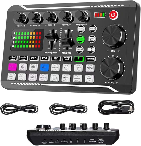 SINWE Live Sound Card Audio Mixer,Podcast Production Studio Equipment