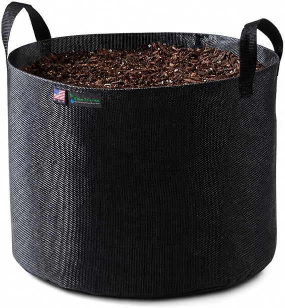 Grow Bag 5 Gallon Black, Planting Pots - Plant Grow Bags Pots Gardening Vegetable - Air Pruning Mesh Fabric Plant Container - with Handles