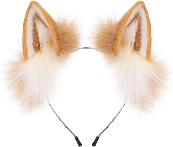 Faux Fur Animal Ears Headband Handmade for Halloween Head Accessory