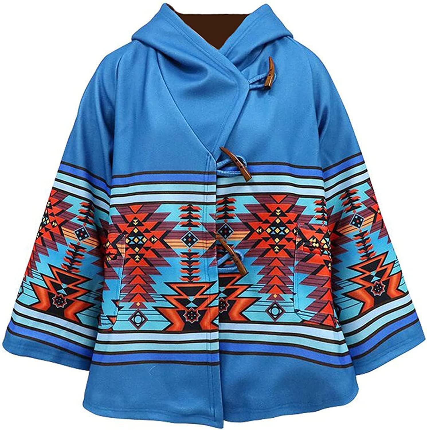 Yellowstone Season 3 Wool Blend Beth Dutton Blue Hooded Kelly Reilly Coat Poncho L-46