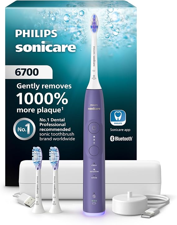 Philips Sonicare 6700 Rechargeable Electric Toothbrush, 3 Brush Head