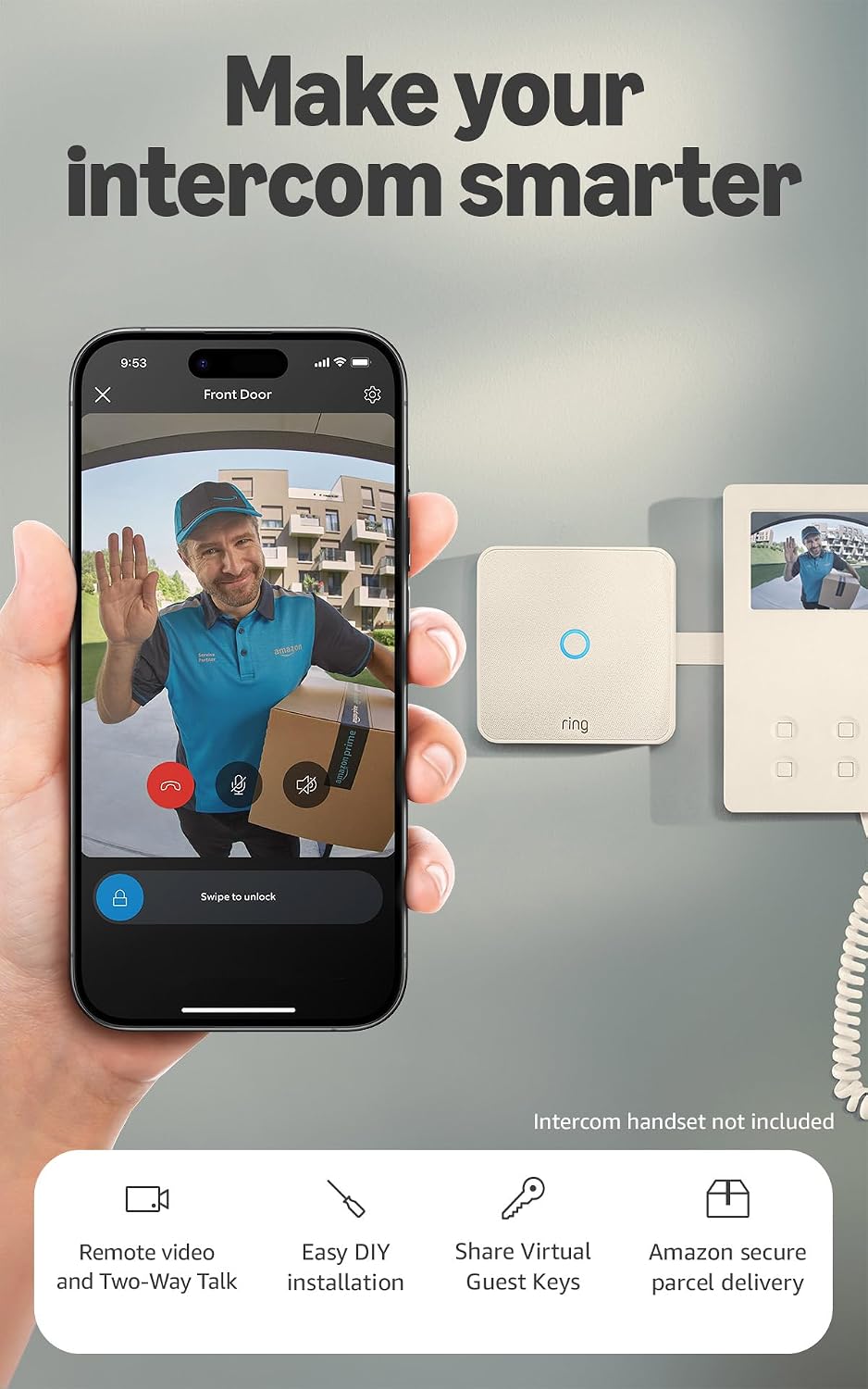 Ring Intercom Video (newest gen) | Make Your Intercom Smarter | Video Streaming, Virtual Keys & Remote Access | DIY Setup