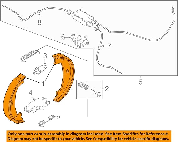 Genuine BMW X5 E70 X6 E71 Parking Brake Shoe 4 pcs Repair Kit OEM 34416780041