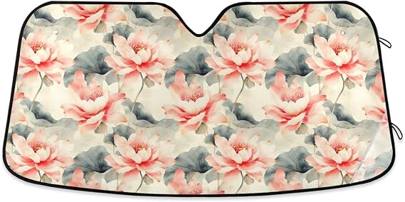 Flower Peach Retro Vintage Sun Cover for car Folding Sunscreen Wind Shield cubre sol para carro S