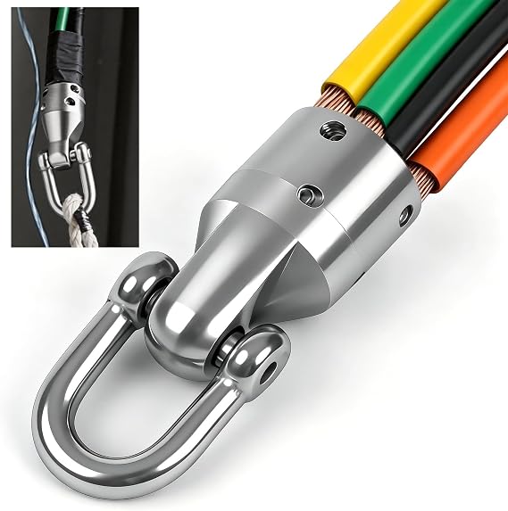 Wire Puller, Fits 2/0350 MCH Copper & Aluminum Wires, 4000 lbs Capacity, Electrical Cable Pulling Tools with D-Shackle, T-Handle Wrench, L-key & Storage Case for Electricians
