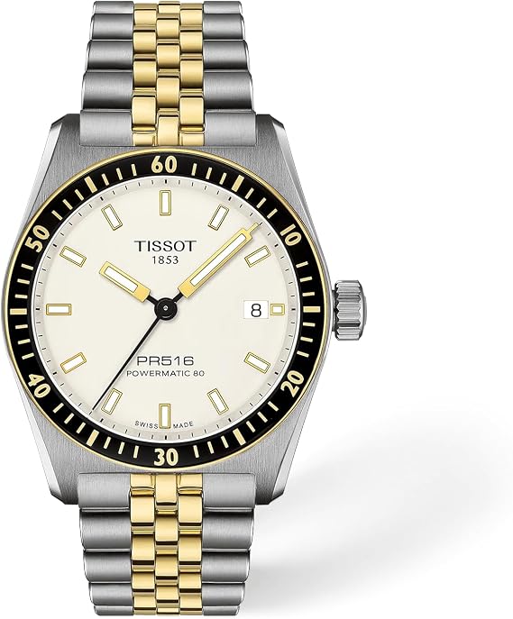 Tissot PR516 Powermatic 80 T1494072201100 Men's Wristwatch, White Dial