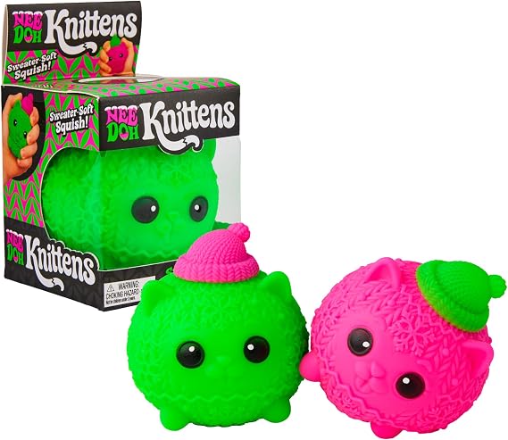 Schylling Needoh Squishmas Knittens - 知覚スクイーズおもちゃ - 色は異なる場合があります 1パック