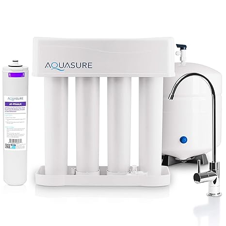 Aquasure Reverse Osmosis Water Purification System, 4-Stage Filtration, NSF Certified, Polypropylene Material, Multicolor