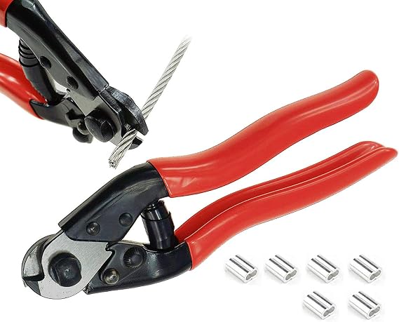 Muzata Cable Cutter for Cable Railing and Other DIY Projects CR12 | Cut up to 5/32"(4mm) Wire Ropes and Cables, For Cable Railing & Bicycle Brake Repair & Other DIY Projects, Neatly Cutting