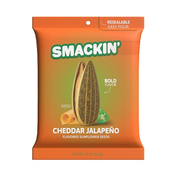 Smackin Snacks Sunflower Seeds Cheddar Jalapeno 4 oz (Pack of 12)