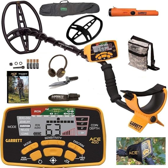 long range Garrett Ace 400i Metal Detector with Waterproof Coil | Detectors Shop