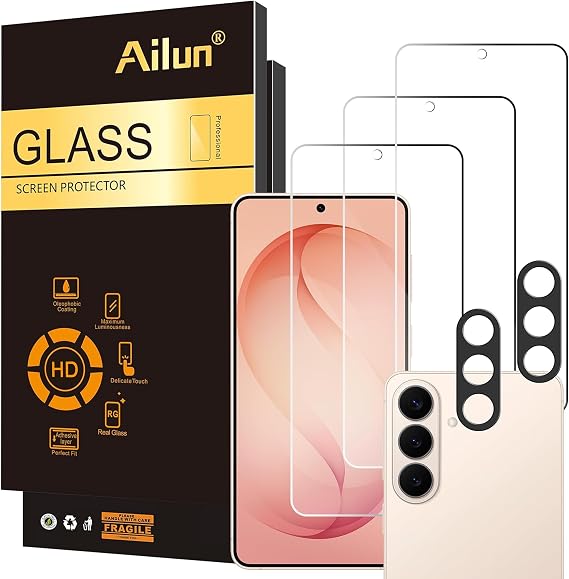 Ailun 3 Pack Screen Protector + 2 Pack Camera Lens Protector for Galaxy S26