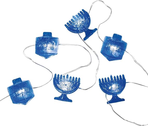 Rite Lite Chanukah Battery Operated Mini String Lights Electric Decoration, 3.5 x 2 x 6 in, Blue Hanukkah Lighting
