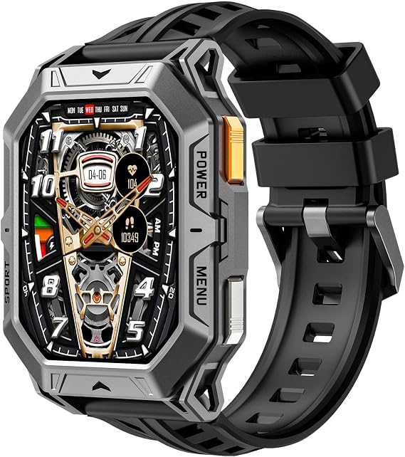 Yihou Military Smart Watch for Men Fitness Watch Answer Make Calls Fitness Tracker with Heart Rate Blood Pressure Monitor Sleep Tracking 100 Sport Modes Waterproof for Android iOS SilverM