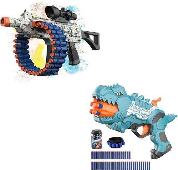Toy Blaster with 30 Dart Clips and 100 Foam Darts+Dinosaur Blasters Toy for Toddlers39.