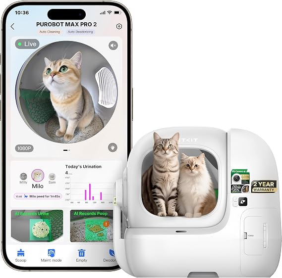 PETKIT Purobot Max Pro2 Automatic Cat Litter Box with 210 AI-Camera