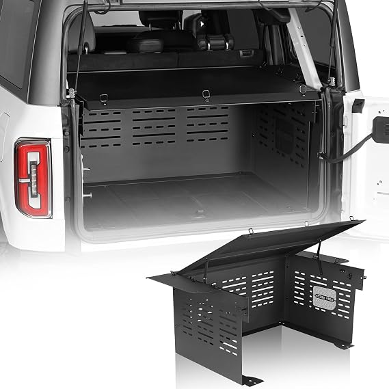 Hooke Road Bronco 4 Door Trunk Tonneau Cover Rear Cargo Locking Storage for 2021-2026 Ford Bronco Hardtop (Exclude Bronco Sport & Raptor), Security Enclosure Tailgate Box