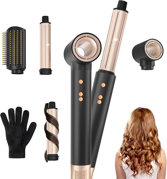 BAUTIA Hot Air Brush 1300W High-Speed Hair Dryer Brush, Auto Hair Curling Styler, Blow Dryer Tool for Fast Drying, Styling, Curling, Straightening - Professional Air Styler