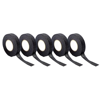 SANKEMU Wire Harness Tape, 3/4-Inch x 49-Foot (5-Pack), High Temp Wiring Loom Harness, Self-Adhesive Felt Cloth Electrical Tape for Automotive Engines, Noise Dampening, and Cable Protection