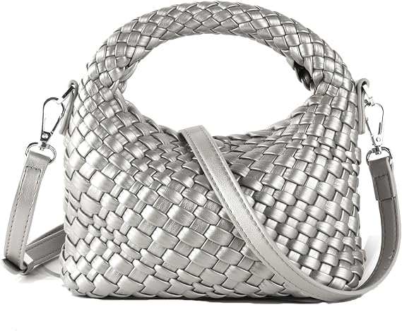 ZEDIUH Woven Purse For Women, Small Crossbody Tote Bag with Detachable Shoulder Strap, Girls Top Handle Handbag