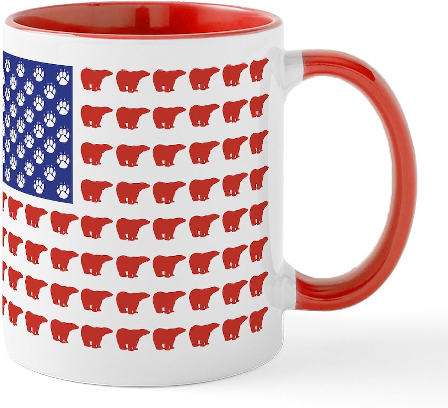 CafePress Polar Bear Patriotic Flag Print Mug 11 oz 325 ml Ceramic Coffee Mug