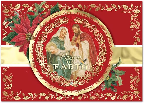 Punch Studio Child Medallion Dimensional Holiday Boxed CardsFeaturing 12 Embellished Cards and Envelopes (44696)