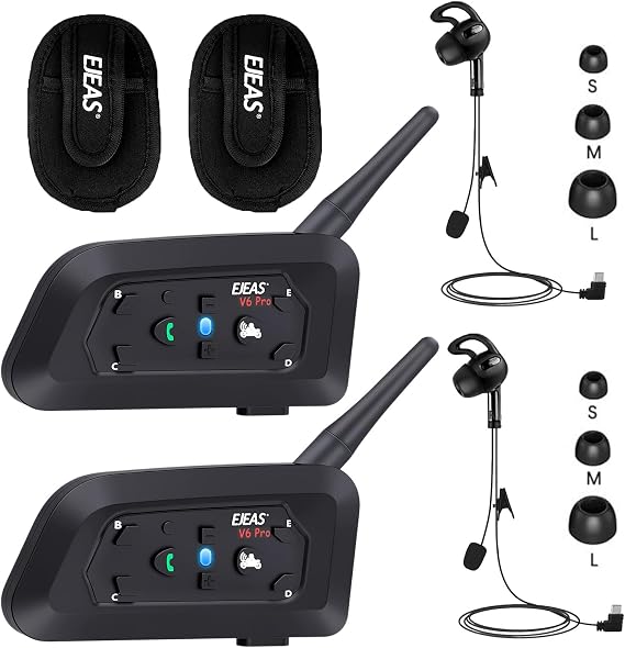 Referee Communication System, Referee Headset Intercom with Earphone for Soccer Football Volleyball Official Handball