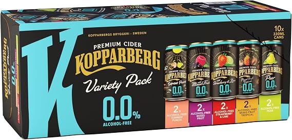 Kopparberg Fruit Cider Alcohol Free Variety pack 10x330ml cans
