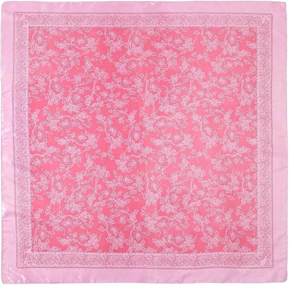 AIBFRID Square Head Scarves Satin Silk Hair Scarf Boho Bandana Headwear for Women Silk Feeling Hair Wrap Neck Scarf