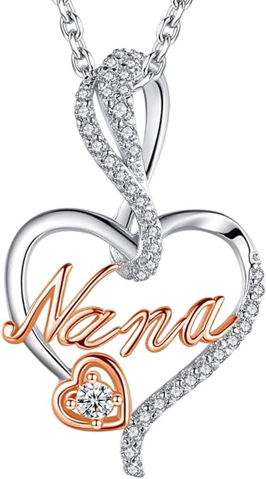 BFF&UNICORN Gifts for Women, Sterling Silver Mom Nana Grandma Necklace for Women, Birthday Mothers Day Jewelry Gifts for Mom Grandma Wife from Daughter Son