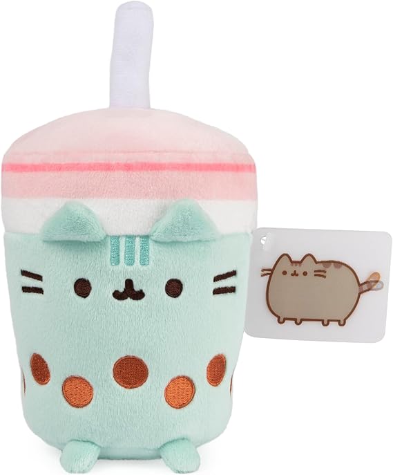 GUND Pusheen Boba Tea Sip 6-Inch Plush Toy for Ages 8+ | Promotes Exciting Character Roleplay, Early Sensory Discovery, and Creative Storytelling; Soft, Comforting, Collectible Plush