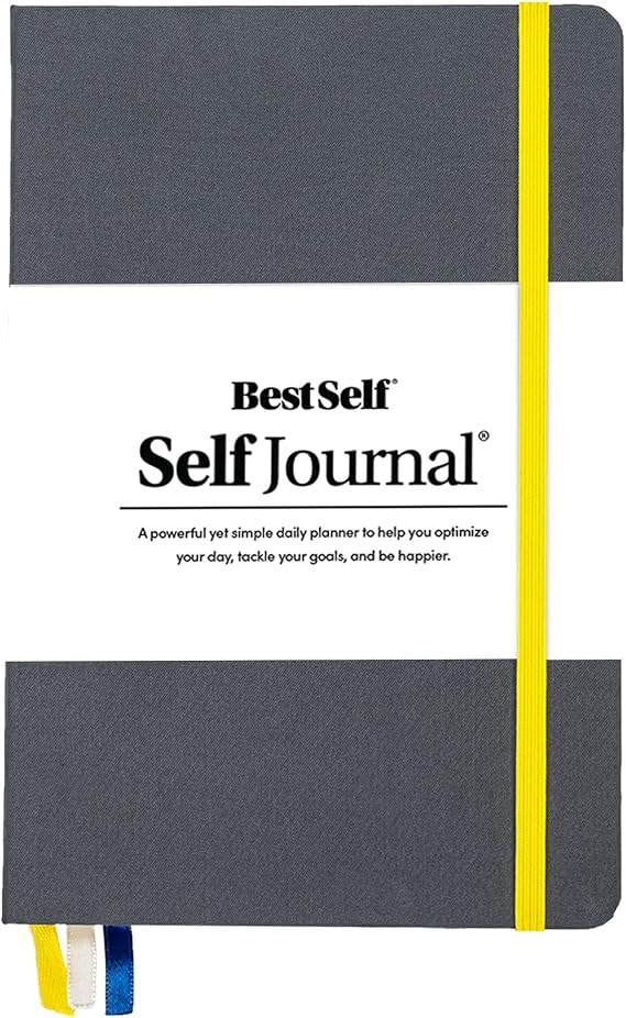 Self Journal by BestSelf Undated 13-Week Planning, Productivity and Positivity System for Max Achievement and Goal Success Track Gratitude, Habits and Goals Daily and Weekly (Charcoal)